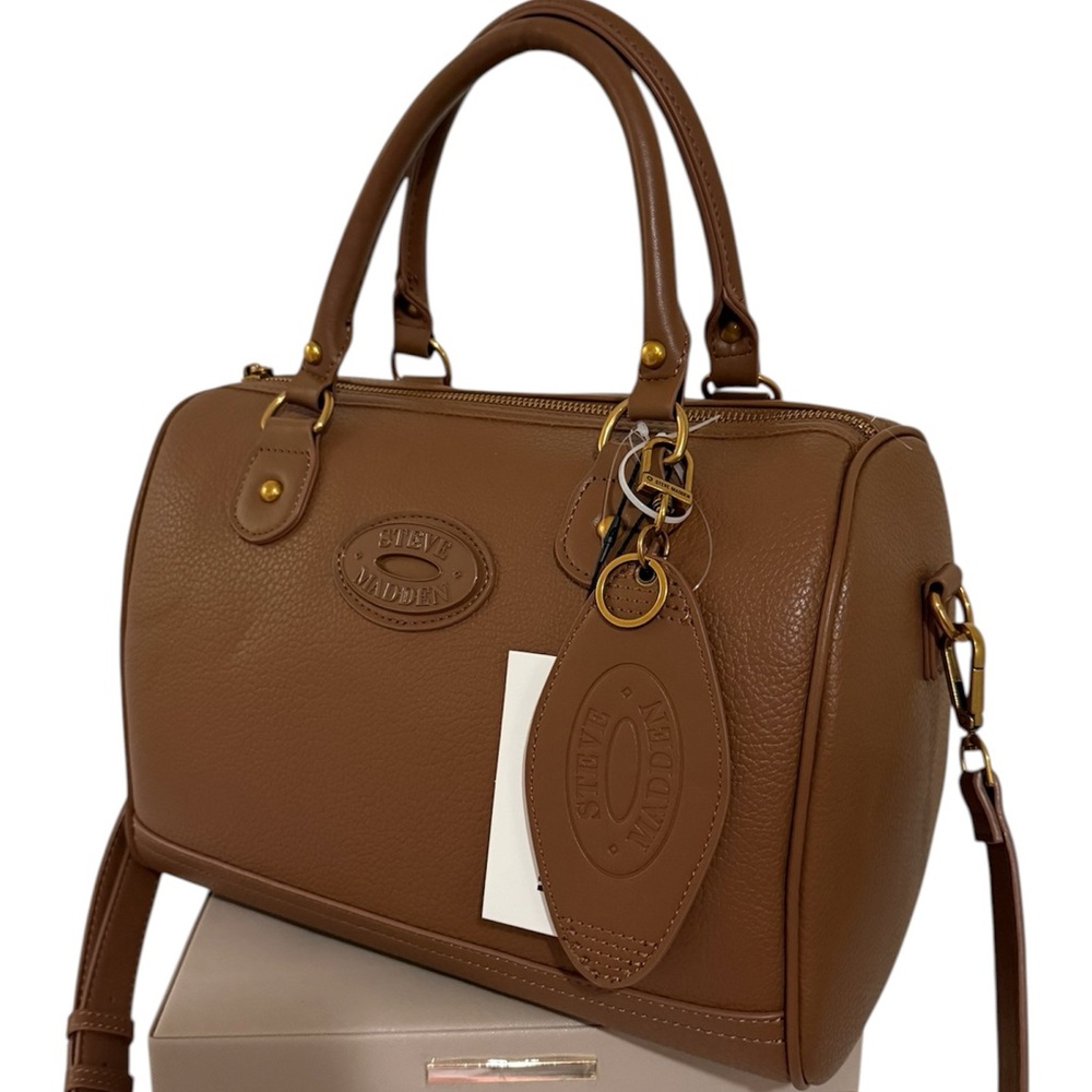 Steve Madden Tan Satchel Bag with Detachable Strap
